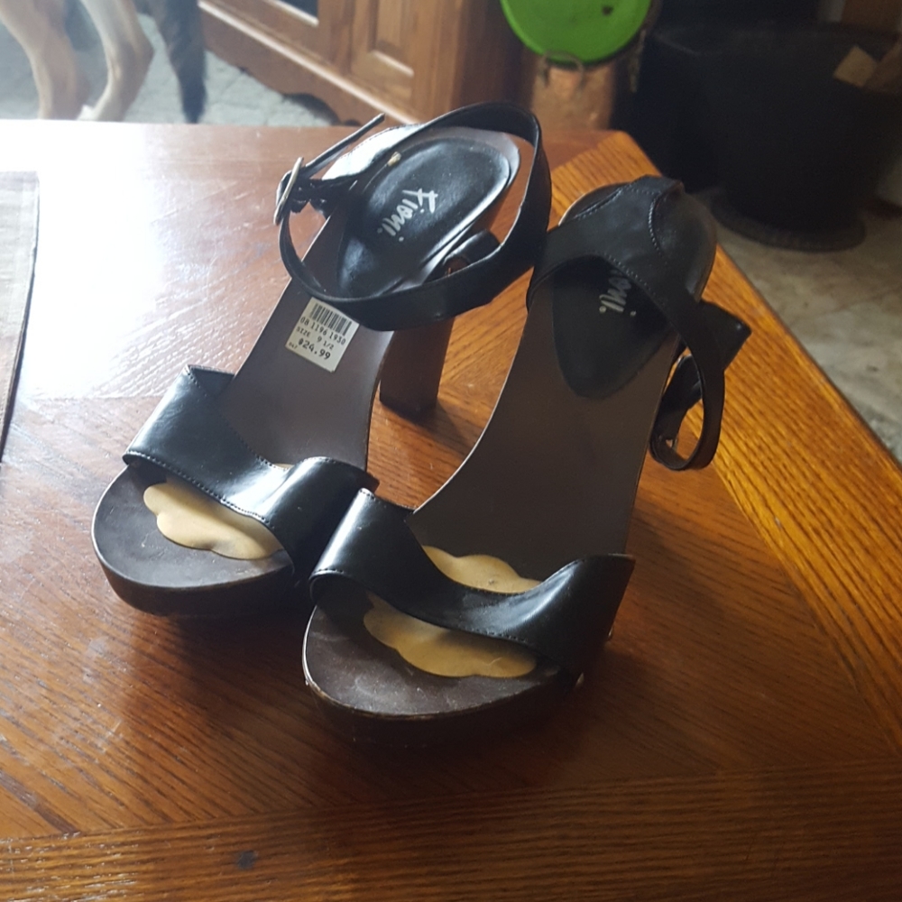 Black and brown high heel